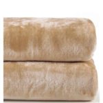 Κουβέρτα μονόχρωμη βελουτέ extra μαλακή 650gsm Καφέ 160x220