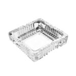 Γυάλινo Σταχτοδοχείο τετράγωνο σκαλιστό