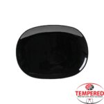 Πιατέλα Οπαλίνης Ορθογώνια 30x22cm, Μαύρή, Tempered cyclades