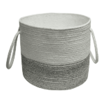 Καλάθι Πλεκτό 100% Βαμβάκι White – Grey 25x25x40
