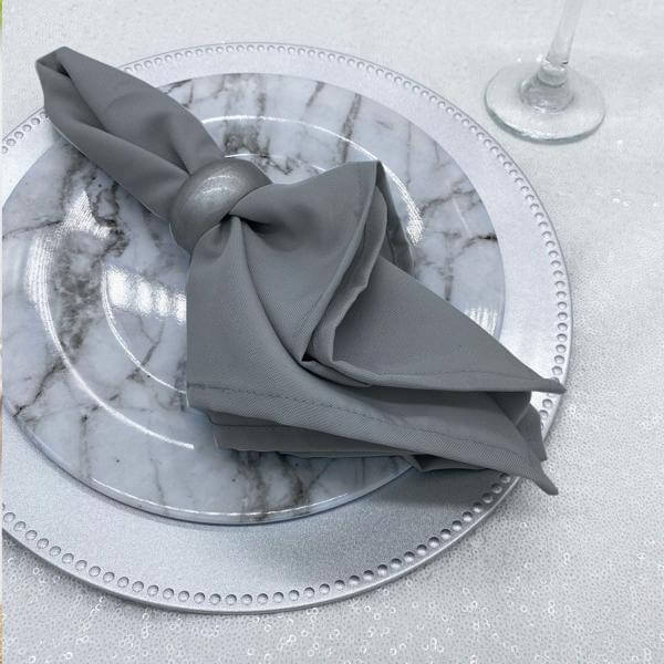 Πετσέτα Φαγητού PLAIN LINE Polyester 100% Silver 50×50